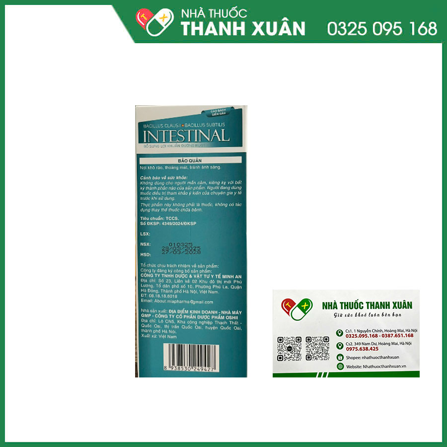 Men tiêu hóa INTESTINAL giúp bổ sung lợi khuẩn đường ruột, giảm rối loạn tiêu hóa do loạn khuẩn đường ruột